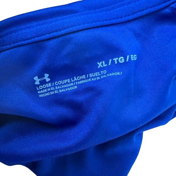Under Armour Velocity Graphic SS Crew Loose Blue T-Shirt Mens Size Xlarge - Picture 2 of 4